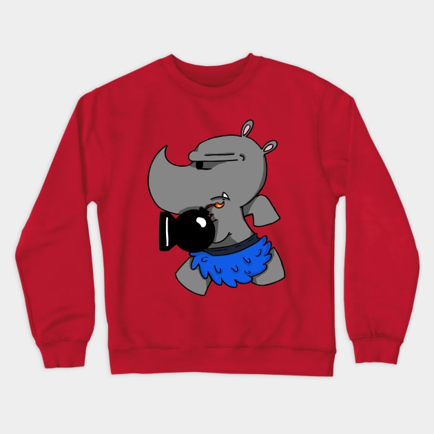 Rhino-Blasty Crewneck Sweatshirt by jerryfleming